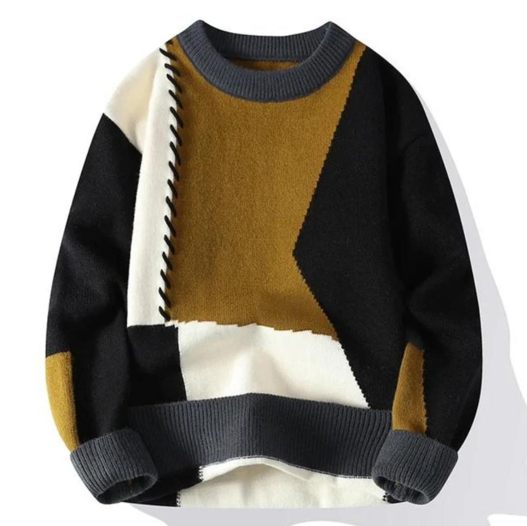 Herren Patchwork Design Pullover